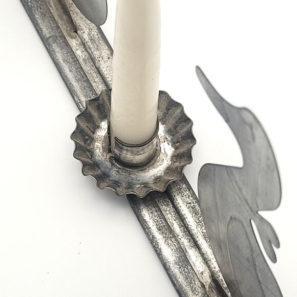 Tin Metal Duck Candle Holder Centerpiece Rustic Farmhouse Primitive Taper Stand - Picture 6 of 8